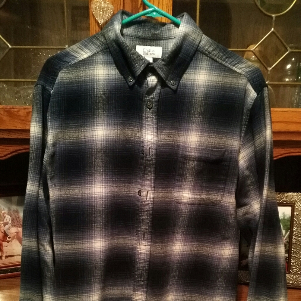 Men's Croft & Barrow Blue Flannel Shirt